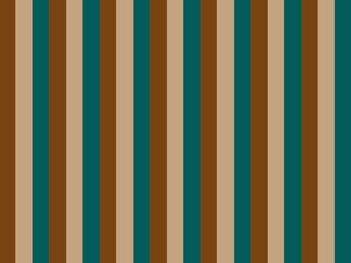 Seamless vertical stripe pattern in teal, brown, and beige; perfect for textile design, wallpaper, or packaging.