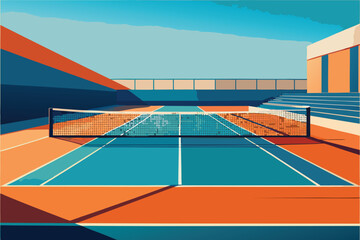 Obraz premium Flat Vector Illustration of a Dog Playful Pet Design with Simple Shapes