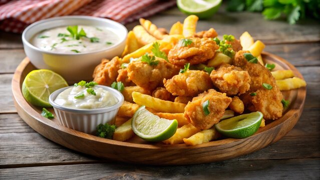 Bahamian Cracked Conch &ndash; Deep-fried conch slices served with fries and lime mayo.