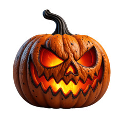 Scary Glowing Jack-o'-Lantern with Evil Smile for Halloween