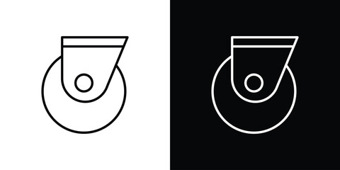 Cart trolley wheel icon Editable stroke vector pack, suitable for web designs.