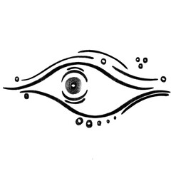 Fototapeta premium ‪Hand Drawn Eye Doodle, Vision Line Sketch, Eyes Crayon Cartoon, Eyes Brush Illustration, Abstract Mystical Emotional Spiritual Icon, Sparkling eye Sticker Tattoo Graphic Black and White Elements.‬