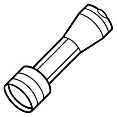 Minimal Flashlight Outline Vector Illustration