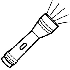 Naklejka premium Minimal Flashlight Outline Vector Illustration