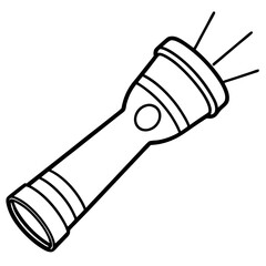 Minimal Flashlight Outline Vector Illustration