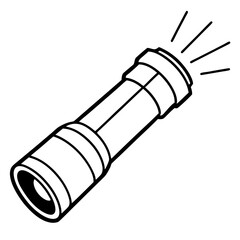 Minimal Flashlight Outline Vector Illustration