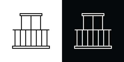Balcony icon Editable stroke vector pack, suitable for web designs.