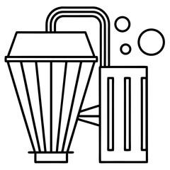 Minimalist Air Filter System Vector Illustration