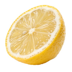 Half of ripe lemon fruit isolated on white background
