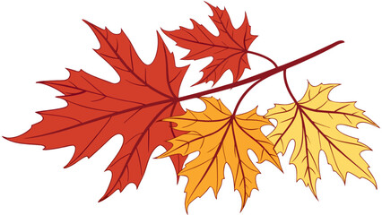 Fototapeta premium Fall foliage autumn leaves vector illustration for seasonal designs and thanksgiving day projects one hundred