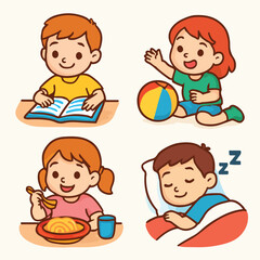 children's activities. Vector, set
