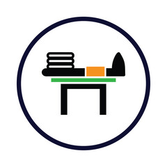 Laundry, iron, table, ironing board icon