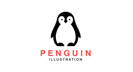 Simple Black and White Penguin Illustration
