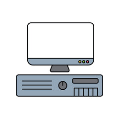 computer lineal color line icon with white background vector stock illustration