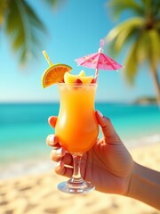 Obraz premium tropical cocktail on the beach