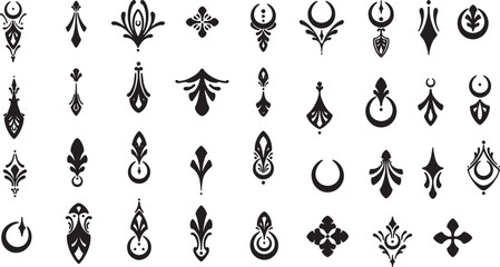 Victorian Style Ornament Vectors - Elegant, Flourish & Scroll Designs for Decor & Jewelry