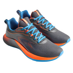 Modern running sport shoes with breathable mesh design isolated on white background PNG