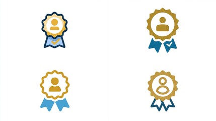 Medals representing performance or accomplishment, on a plain white background