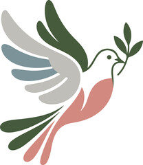 A dove of peace carries a leaf. transparent vector png