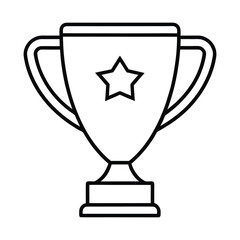 Classic trophy cup outline sport reward vector on white background