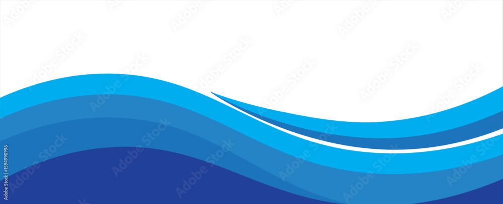 Poster vector blue line background curve element with white space for text and message design, overlapping 