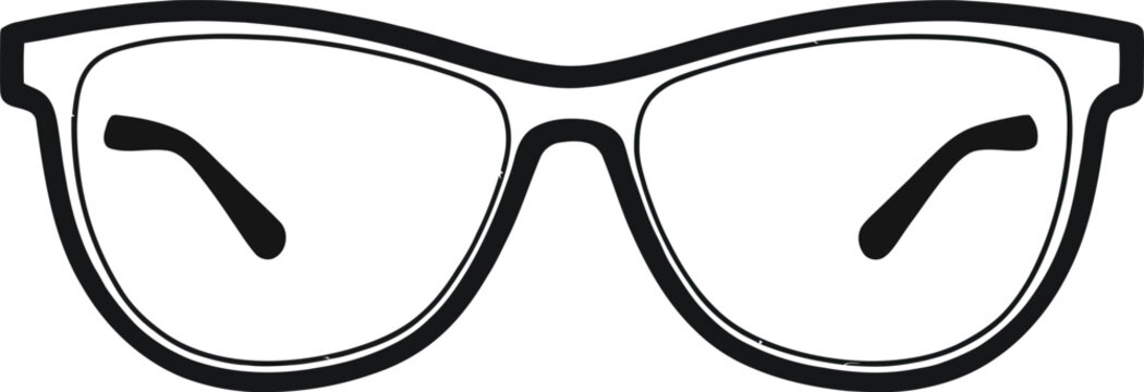 Eye Glasses Icon Illustration Minimalist Style Spectacles For Vision Care Or Fashion Concepts Reading Or Eyewear Accessory