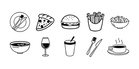 essential food icon set