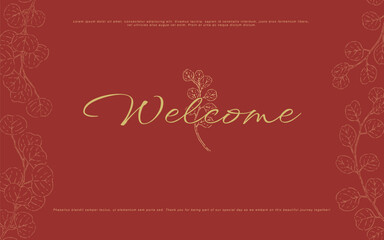 Hand Drawn Eucalyptus Welcome Sign Template Elegant Botanical Design for Weddings and Events