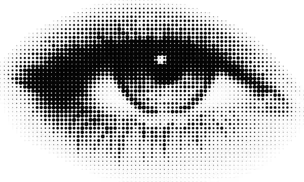 Large vector halftone eye with a transparent background