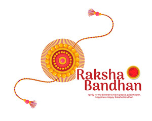 Happy Raksha Bandhan social media post with rakhi vector illustration design