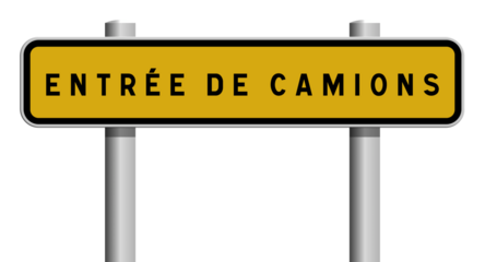 Panneau Entrée de Camions, Signalisation Routière pour Zones de Livraison et Accès Spécifique