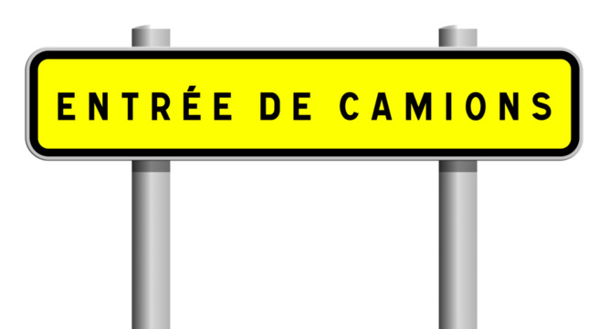 Panneau Entrée de Camions, Signalisation Routière pour Zones de Livraison et Accès Spécifique
