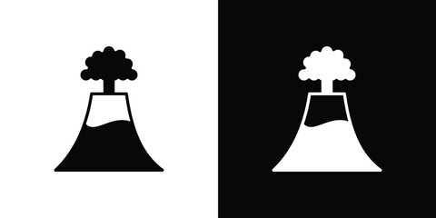 Volcano icon concept. silhouette icon.