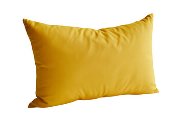 Yellow square cushion isolated on transparent background