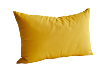 Yellow square cushion isolated on transparent background