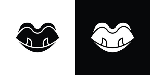 Tonsillitis icon concept. silhouette icon.
