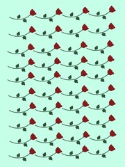 Rose decoration on tosca background