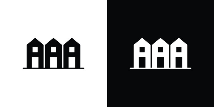Terraced Houses icon concept. silhouette icon.