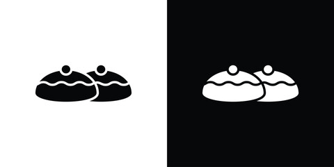 Sufganiyah icon concept. silhouette icon.