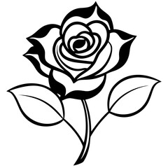 Black Rose Tattoo Style SVG Bold Floral Silhouette Vector for Stickers, Decals, Print, T-Shirts  Editable, High-Contrast, Trendy Design for Tattoo Artists & Crafters  SVG Included