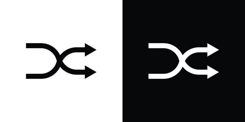 Shuffle icon concept. silhouette icon.
