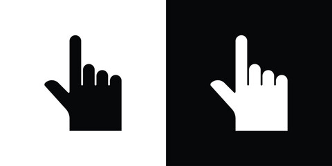 Pointing hand icon concept. silhouette icon.