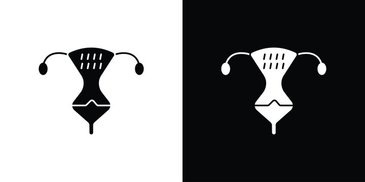 Pelvic inflammatory disease icon concept. silhouette icon.