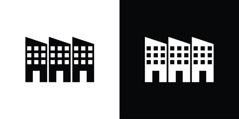 Office block icon concept. silhouette icon.