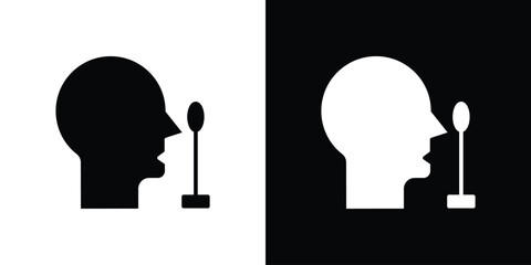 Nasal swab icon concept. silhouette icon.