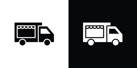 Food truck icon concept. silhouette icon.