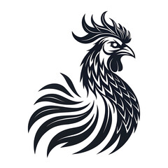phoenix chicken head silhouette vector illustration icon , logo type.
