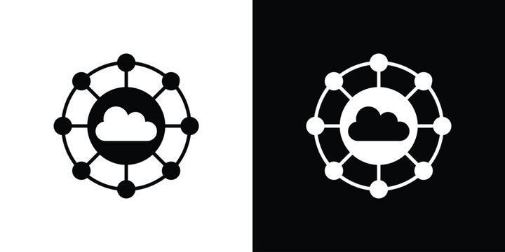 edge computing icon concept. silhouette icon.