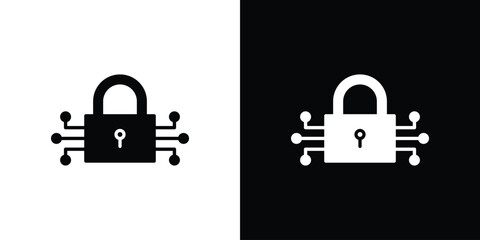 Digital Locked icon concept. silhouette icon.