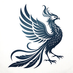 phoenix chicken silhouette vector illustration, logo type silhouette is simple and elegant